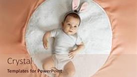  Presentation with high quality - Slide deck enhanced with surprised-newborn-baby-is-lying background and a coral colored foreground