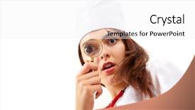  Presentation with arthritis medical examination medicine health - Colorful theme enhanced with surprised nurse doing a medical backdrop and a  colored foreground