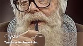  Presentation with old age - Slide set with surprised-old-man background and a coral colored foreground