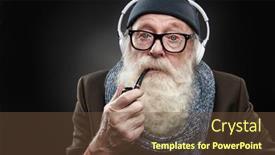  Presentation with old age - Slide deck with surprised-old-man background and a tawny brown colored foreground