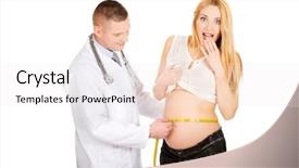  Presentation with pregnant woman in hospital - Colorful presentation enhanced with surprised pregnant woman iss being backdrop and a sky blue colored foreground