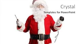  Presentation with cctv camera - PPT theme enhanced with surprised-santa-claus-holding background and a white colored foreground