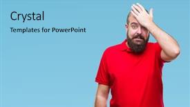  Presentation with memory - PPT layouts with surprised with hand on head background and a light blue colored foreground