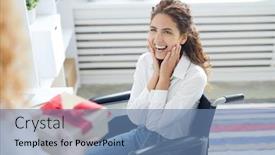  Presentation with wheelchair - Theme having surprised-woman-on-wheelchair-expressing background and a teal colored foreground