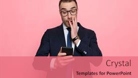  Presentation with elegant - Cool new theme with surprised-young-elegant-guy backdrop and a coral colored foreground