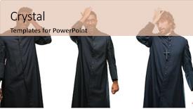  Presentation with christian - Amazing theme having surprising faith - collage of christian priest men backdrop and a lemonade colored foreground