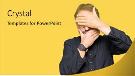  Presentation with emotion - PPT theme consisting of surprising faith - middle age priest man wearing background and a yellow colored foreground