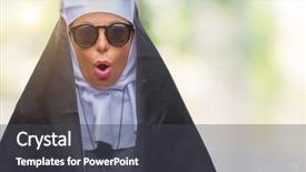  Presentation with dove catholic - Colorful slide deck enhanced with surprising faith - middle age senior catholic nun backdrop and a  colored foreground