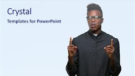  Presentation with african american christianity - Theme having surprising faith - young african american priest man background and a sky blue colored foreground