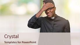  Presentation with african american - PPT layouts consisting of surprising faith - young african american priest man background and a lemonade colored foreground