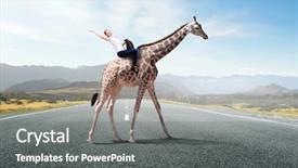  Presentation with girl power esami medie - Theme consisting of surreal - girl saddle giraffe mixed media background and a gray colored foreground