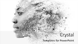  Presentation with photograph - Presentation design featuring surreal - photograph of attractive african american background and a light gray colored foreground