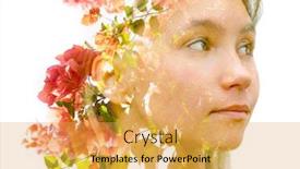  Presentation with surreal - PPT theme enhanced with surreal-creative-double-exposure-portrait background and a yellow colored foreground