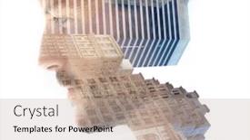  Presentation with surreal - Presentation theme having surreal-creative-double-exposure-portrait background and a light gray colored foreground