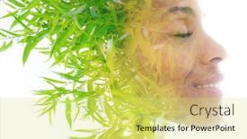  Presentation with surreal - Audience pleasing presentation theme consisting of surreal-creative-double-exposure-portrait backdrop and a yellow colored foreground