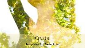  Presentation with surreal - Presentation theme featuring surreal-creative-double-exposure-portrait background and a yellow colored foreground