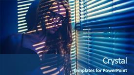  Presentation with sexy girl - Presentation theme enhanced with surreal photo with crazy colors background and a ocean colored foreground