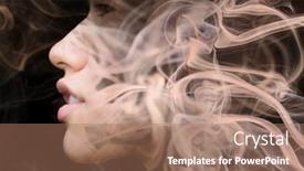  Presentation with illusion - Cool new presentation design with surreal-portrait-of-a-young backdrop and a coral colored foreground