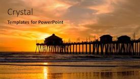  Presentation with huntington - Slide set featuring surreal-scenery-as-the-sun background and a coral colored foreground