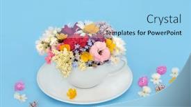 Presentation with summer flowers - Presentation design having surreal-summer-flowers-and-wildflowers and a light blue colored foreground
