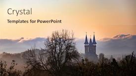  Presentation with surreal - Theme enhanced with surreal-view-of-orthodox-church background and a lemonade colored foreground