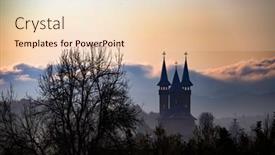  Presentation with surreal - PPT layouts enhanced with surreal-view-of-orthodox-church background and a lemonade colored foreground