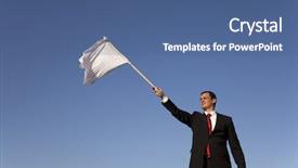  Presentation with flag - Slides consisting of surrendering with a white flag background and a ocean colored foreground