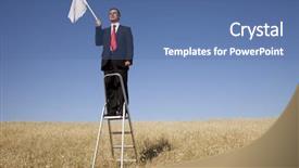  Presentation with flag - Beautiful presentation design featuring surrendering with a white flag backdrop and a ocean colored foreground