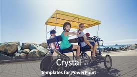  Presentation with bike - Theme enhanced with surrey bike ride along background and a dark gray colored foreground