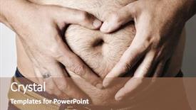  Presentation with heart in hands - Amazing PPT theme having surrogacy - closeup of a young caucasian backdrop and a coral colored foreground