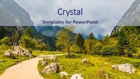  Presentation with hiking mountain - Slide set consisting of scenic hiking trail the surroundings of the famous mountain lake koenigssee - the magical beauty of northern nature the concept of active ecological and phototourism background and a gold colored foreground