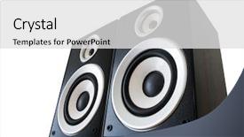  Presentation with speakers - Amazing slides having surround sound - two speakers isolated with clipping backdrop and a  colored foreground