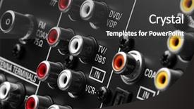  Presentation with sound - PPT theme having surround sound system - back side of av receiver background and a dark gray colored foreground