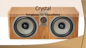  Presentation with audio speaker - Audience pleasing PPT theme consisting of surround sound system - central channel speaker home theater backdrop and a coral colored foreground