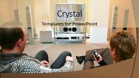  Presentation with theater - Theme featuring surround sound system - couple with home theater background and a lemonade colored foreground