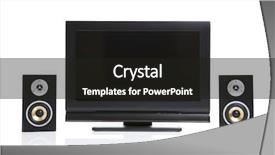  Presentation with theater - PPT theme consisting of surround sound system - home theater background and a dark gray colored foreground