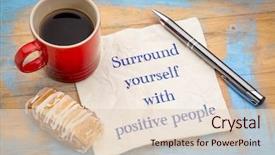  Presentation with positive attitude - Beautiful PPT theme featuring surround yourself with positive people backdrop and a lemonade colored foreground