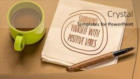  Presentation with personal development - Audience pleasing slide set consisting of surround-yourself-with-positive-vibes backdrop and a coral colored foreground