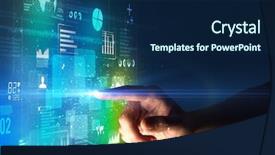  Presentation with light green flourish - PPT theme with surrounded by blue and green background and a  colored foreground