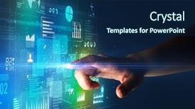  Presentation with light green - Presentation design having surrounded by blue and green background and a  colored foreground