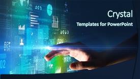  Presentation with light green - Cool new PPT theme with surrounded by blue and green backdrop and a  colored foreground