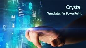  Presentation with light green flourish - Presentation theme consisting of surrounded by blue and green background and a navy blue colored foreground