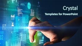  Presentation with light green - Slide set consisting of surrounded by blue and green background and a  colored foreground