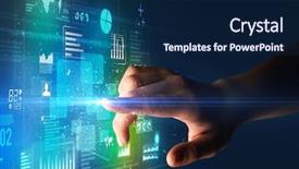  Presentation with light green flourish - Cool new PPT theme with surrounded by blue and green backdrop and a  colored foreground