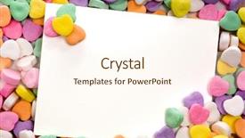  Presentation with candy heart - PPT theme with white notecard surrounded by candy background and a cream colored foreground