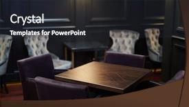  Presentation with empty of wood table top - Slide deck with ambience - empty wooden table surrounded background and a wine colored foreground