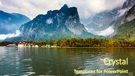  Presentation with beautiful mountains river lake sky nature - Presentation enhanced with surrounded by mountains the church background and a tawny brown colored foreground