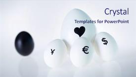  Presentation with egg - Slides enhanced with surrounded by three small eggs background and a  colored foreground
