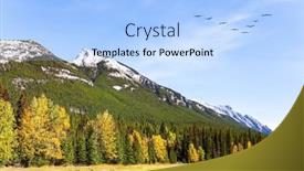  Presentation with rocky mountains - Presentation theme consisting of surroundings-of-the-small-town background and a  colored foreground