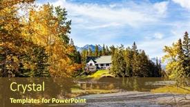 Presentation with rocky mountains - PPT layouts consisting of surroundings-of-the-town background and a tawny brown colored foreground